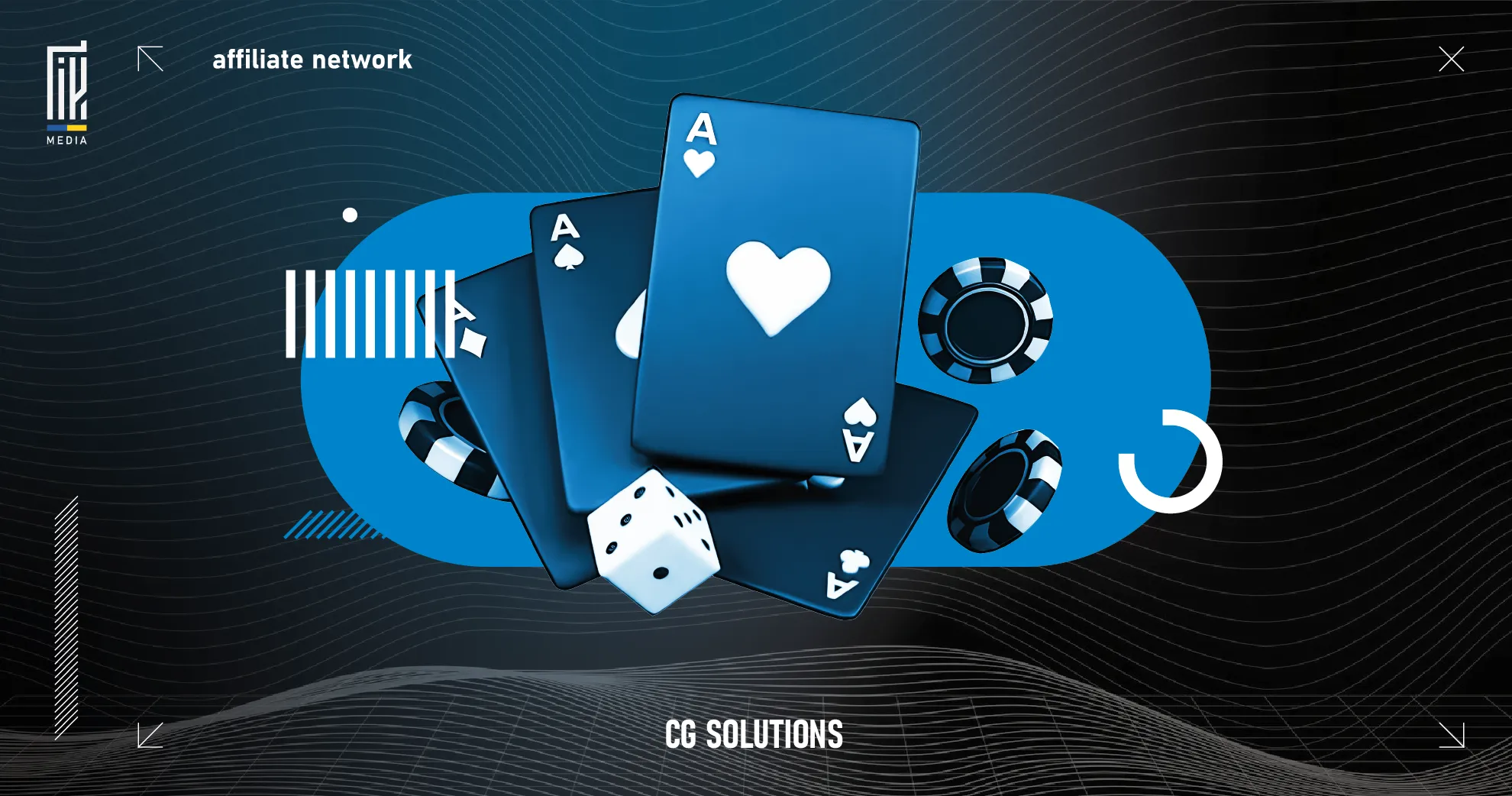 Банер CG Solutions з написом 'Огляд' - партнерська програма арбітражу трафіку