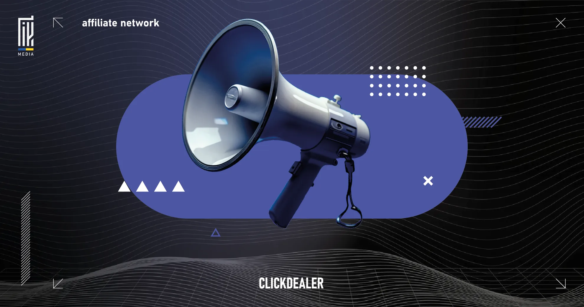 Банер ClickDealer з написом 'Огляд' - партнерська програма арбітражу трафіку